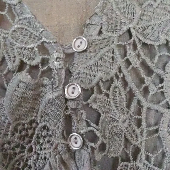 Boho black lace knee length dress - Picture 4 of 8